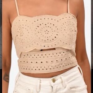 NWOT Jason Wu Ruffled Eyelet Crop Top